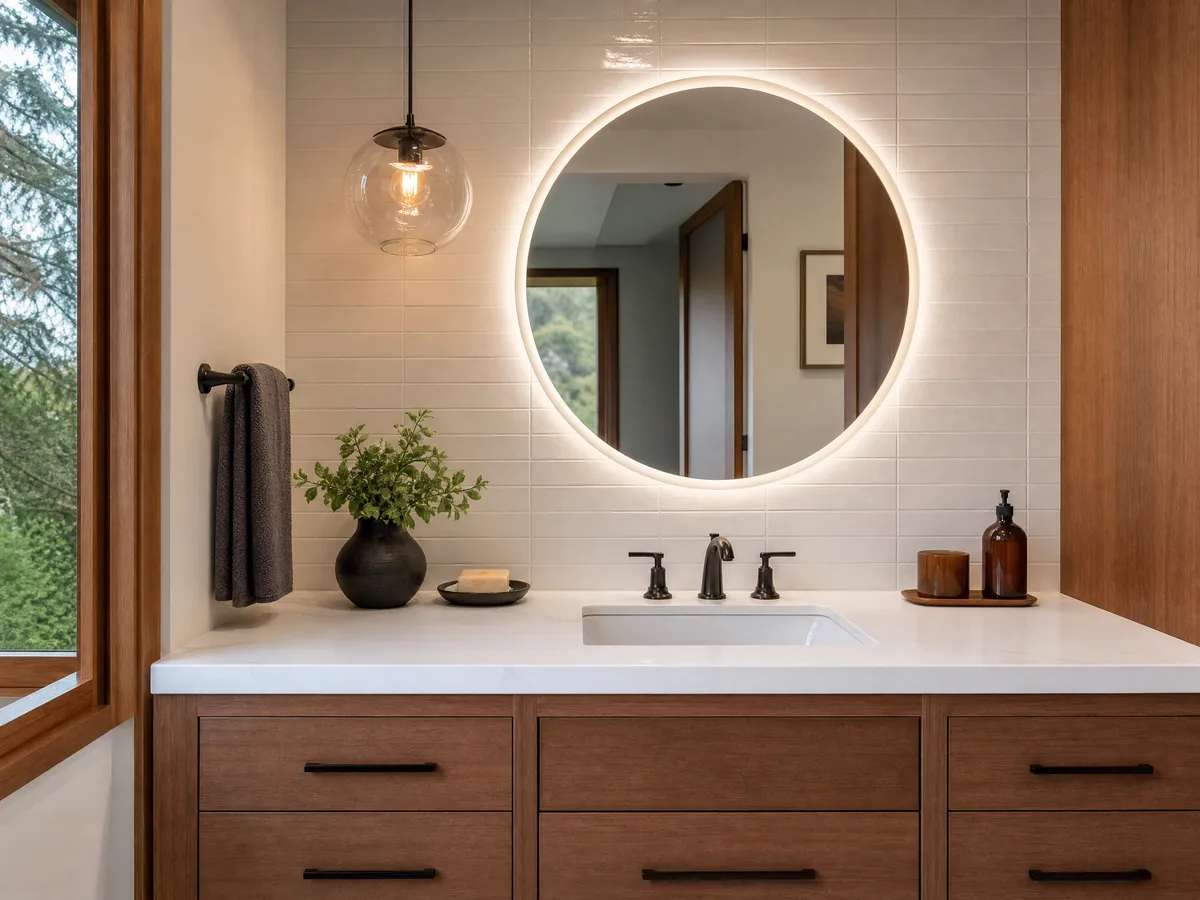 Bathroom Fixture & Tile Update finished detail