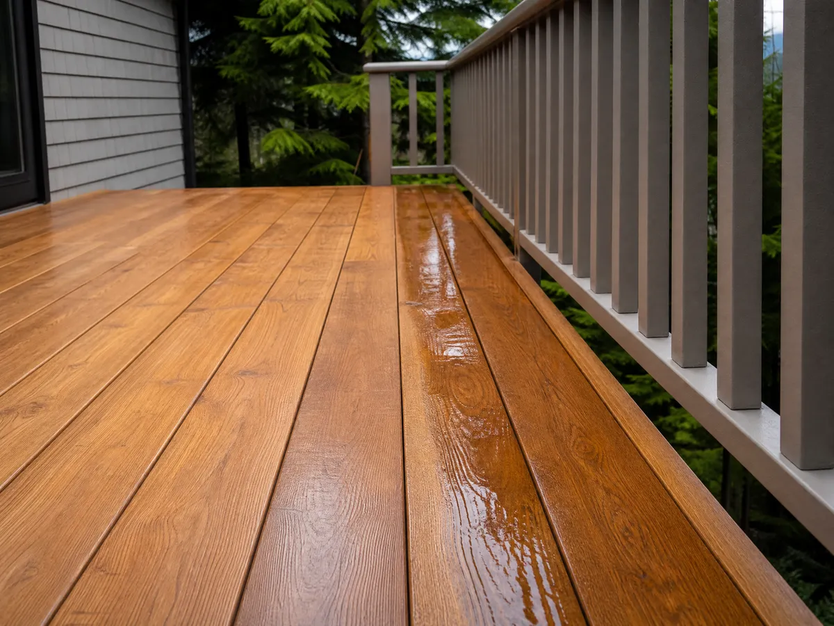 Cedar Deck Refinish & Railing Upgrade installation detail