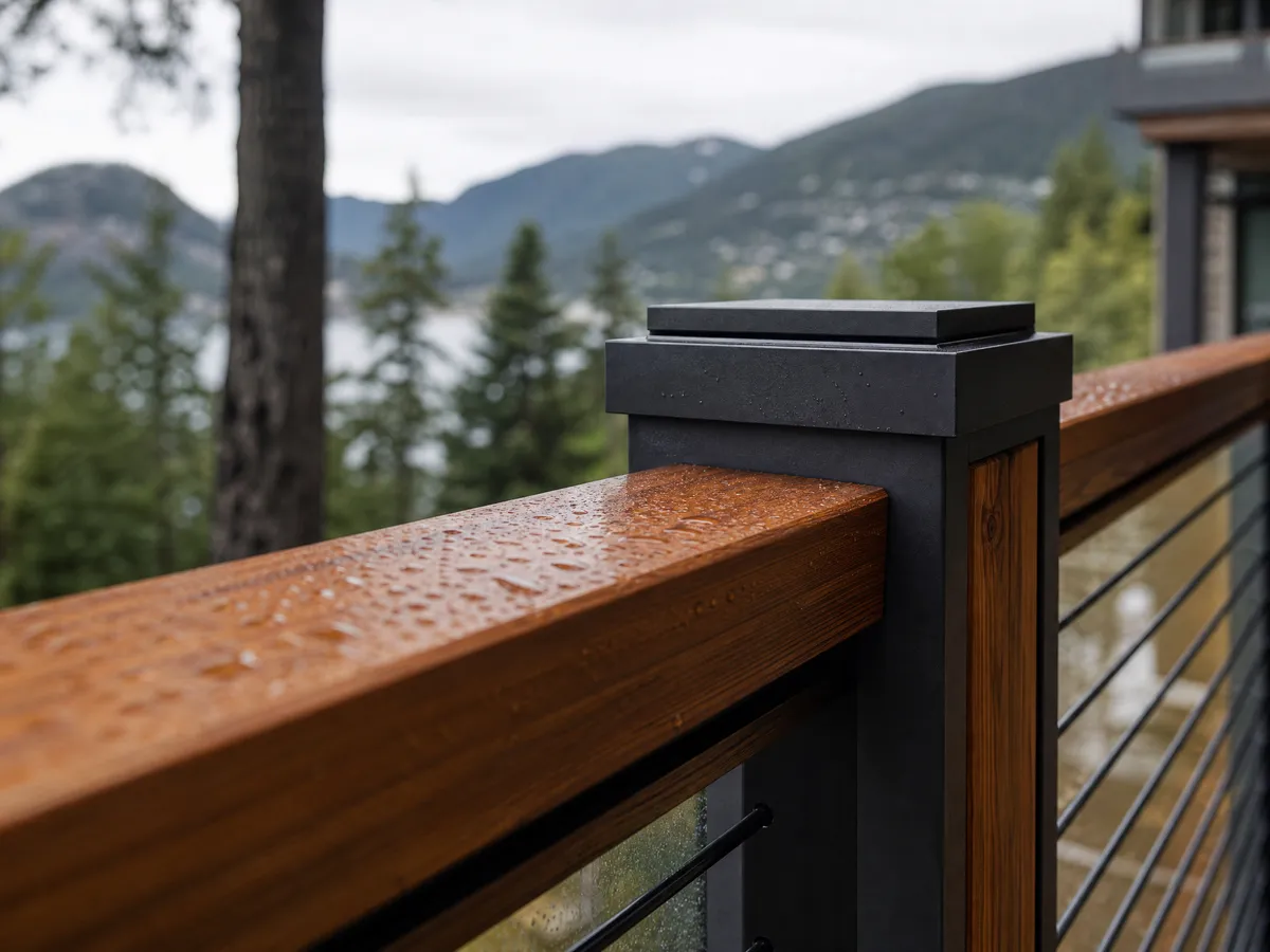 Cedar Deck Refinish & Railing Upgrade finished detail