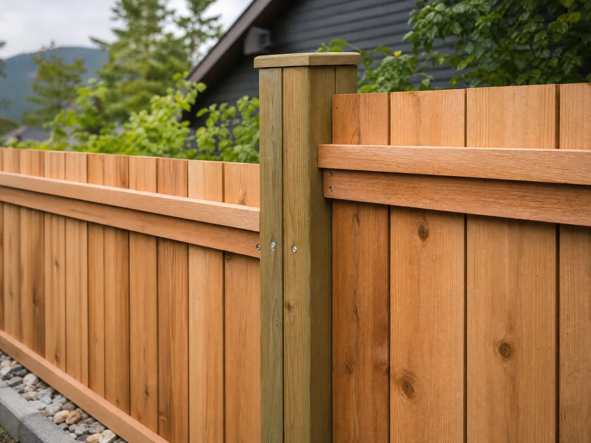 Cedar Privacy Fence Build installation detail