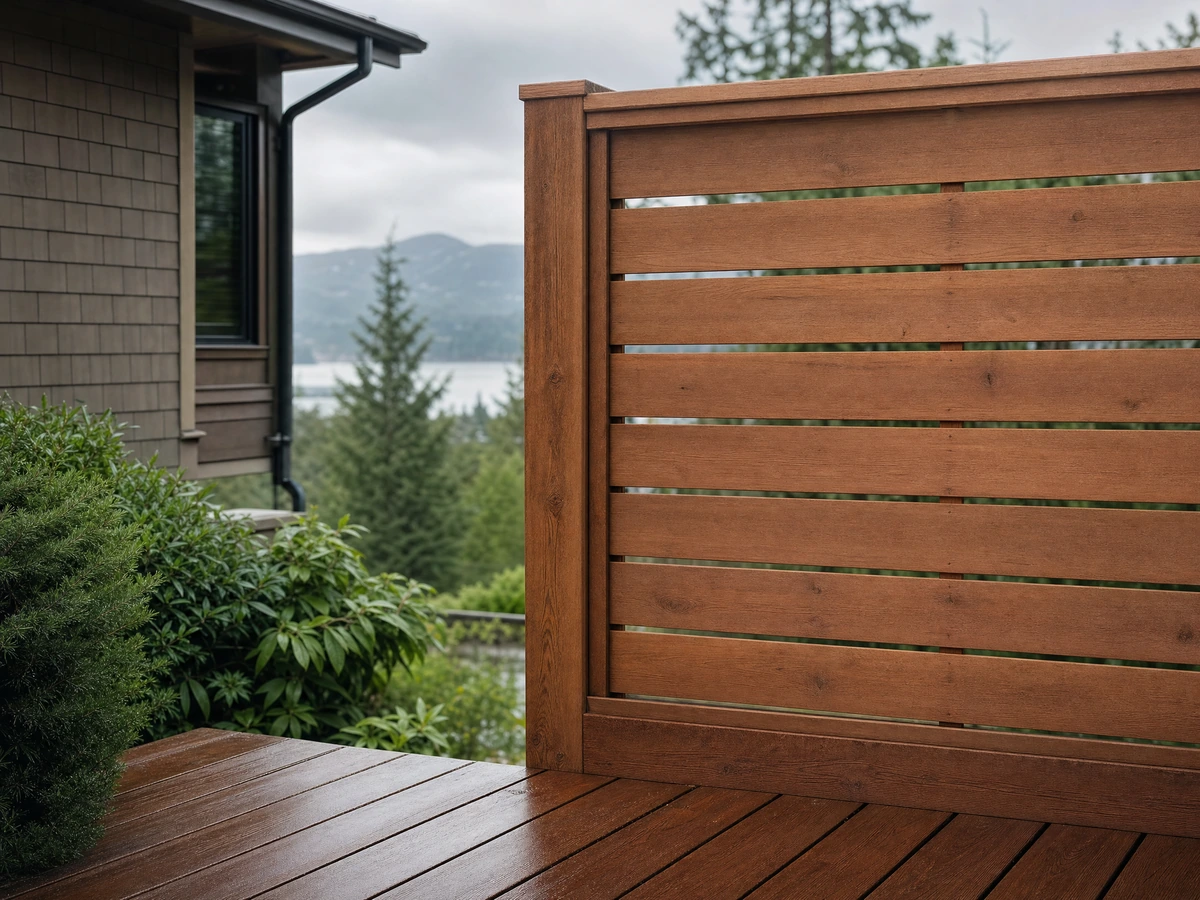 Deck & Fence Staining finished details and aftercare in North Vancouver