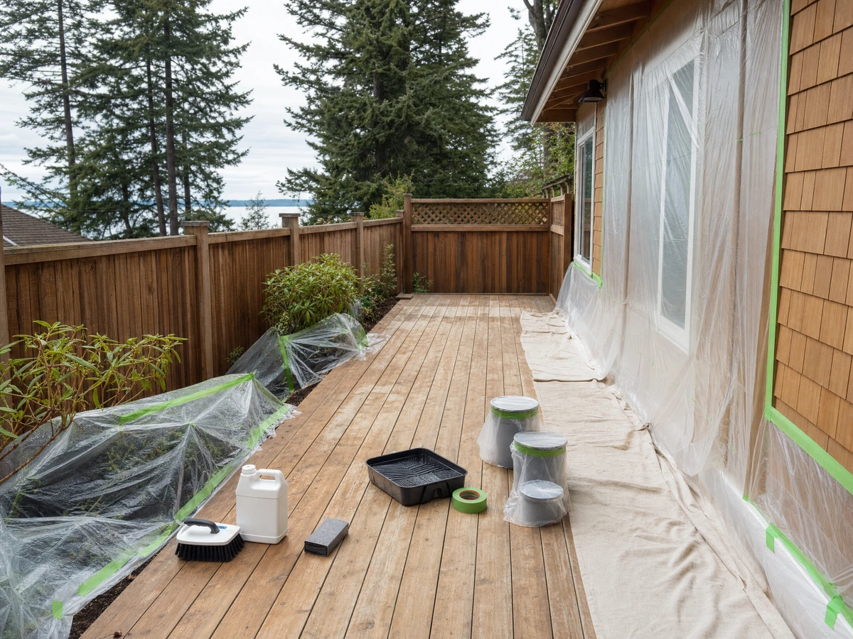 Deck & Fence Staining preparation and installation in North Vancouver