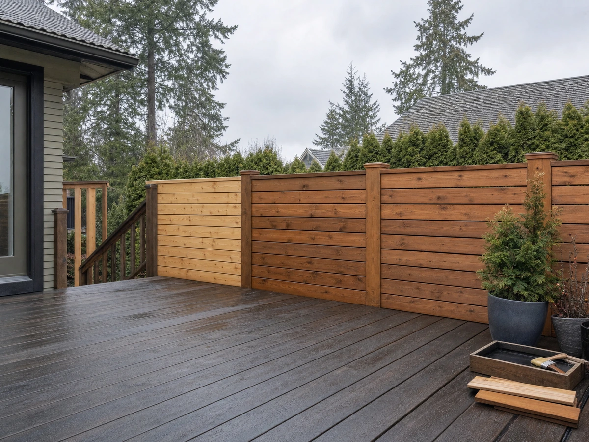 Fence & Deck Staining material and service options in North Vancouver