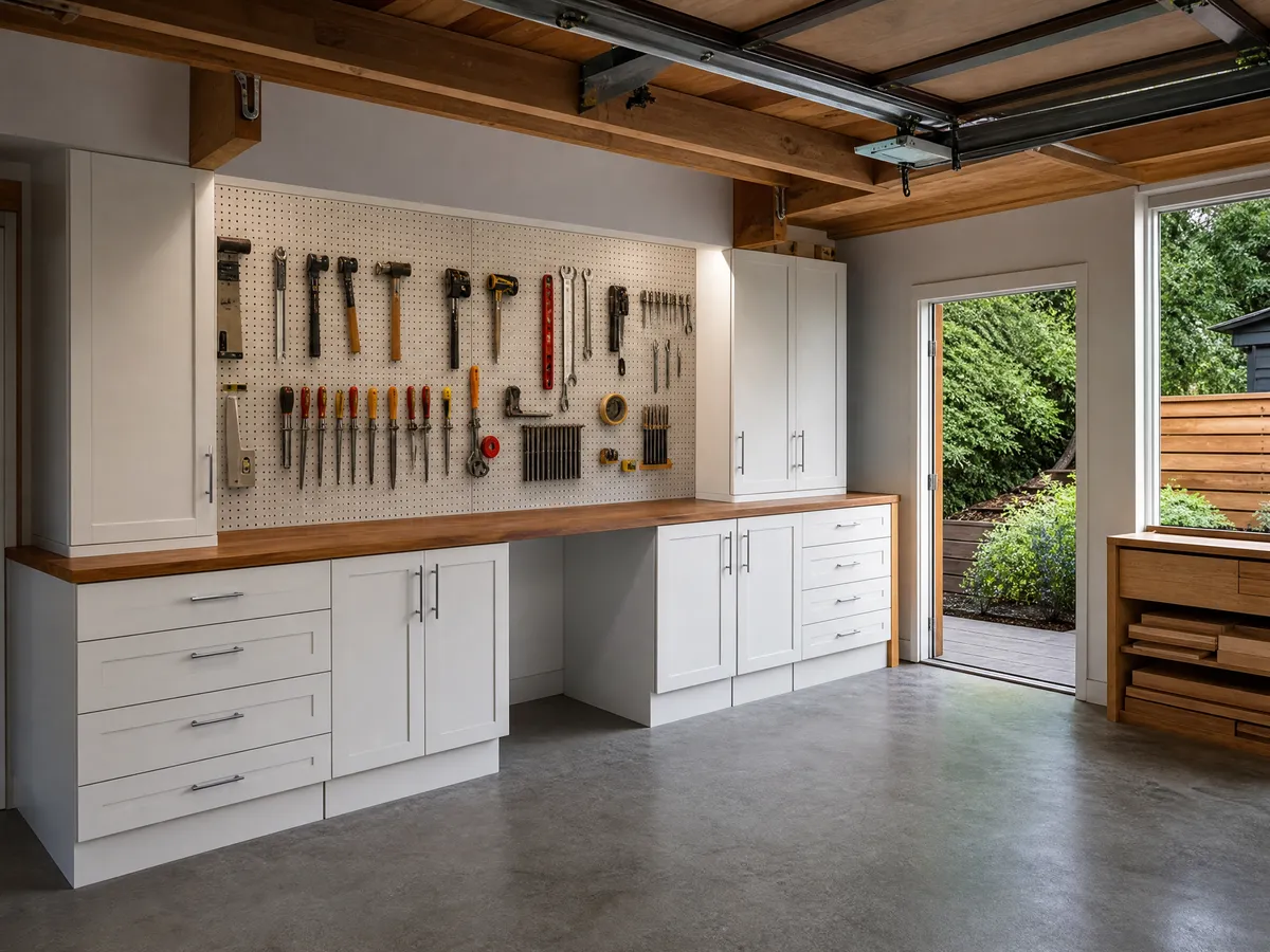 Garage Storage System Install finished detail