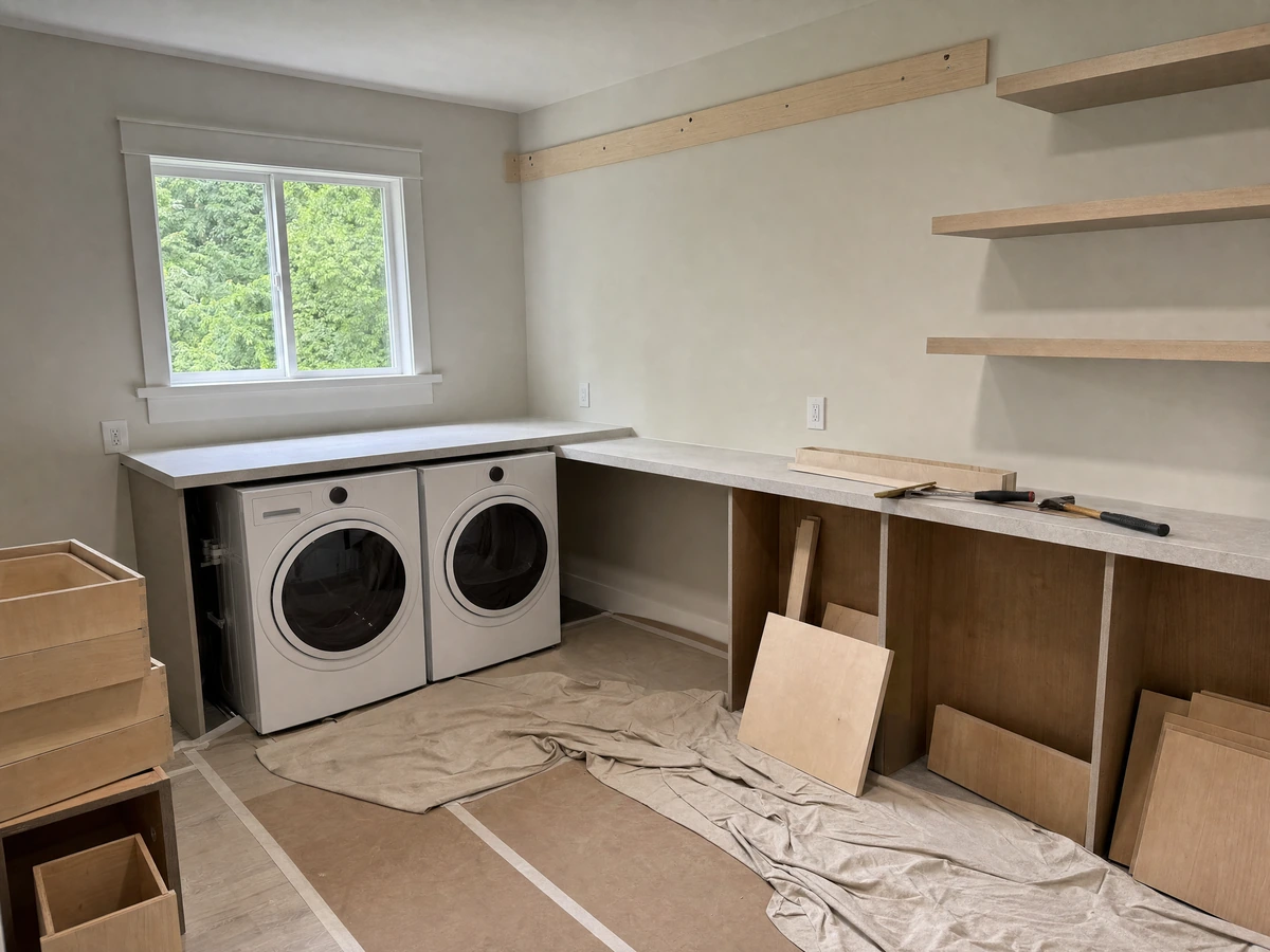 Laundry Room Upgrades preparation and installation in North Vancouver