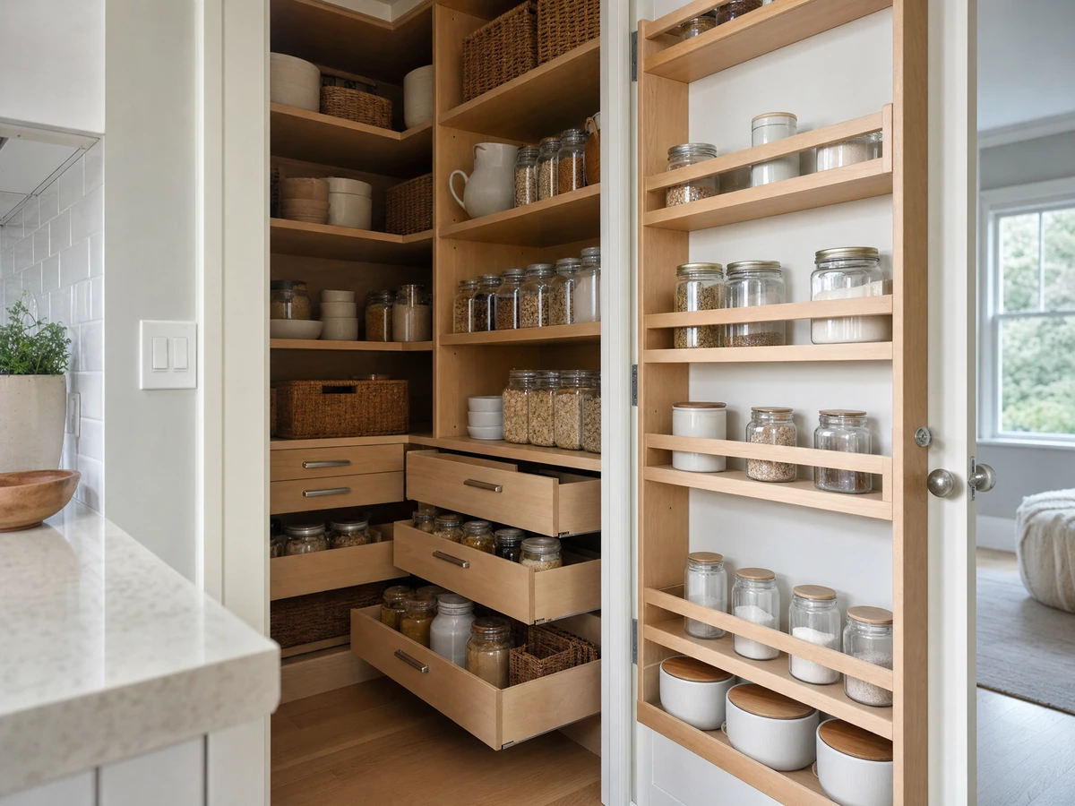 Pantry Modifications & Organization finished result in North Vancouver