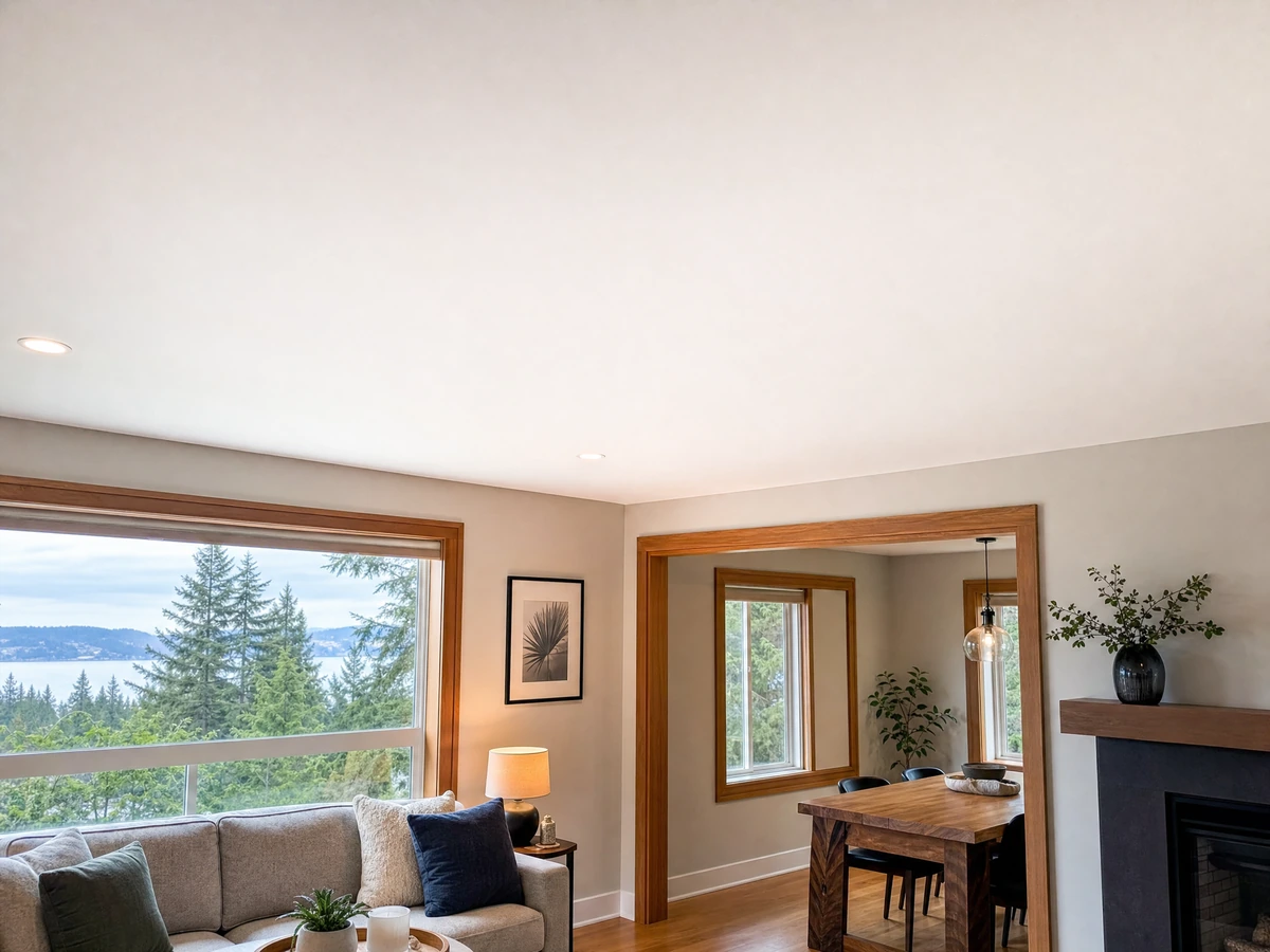Popcorn Ceiling Removal finished details and aftercare in North Vancouver