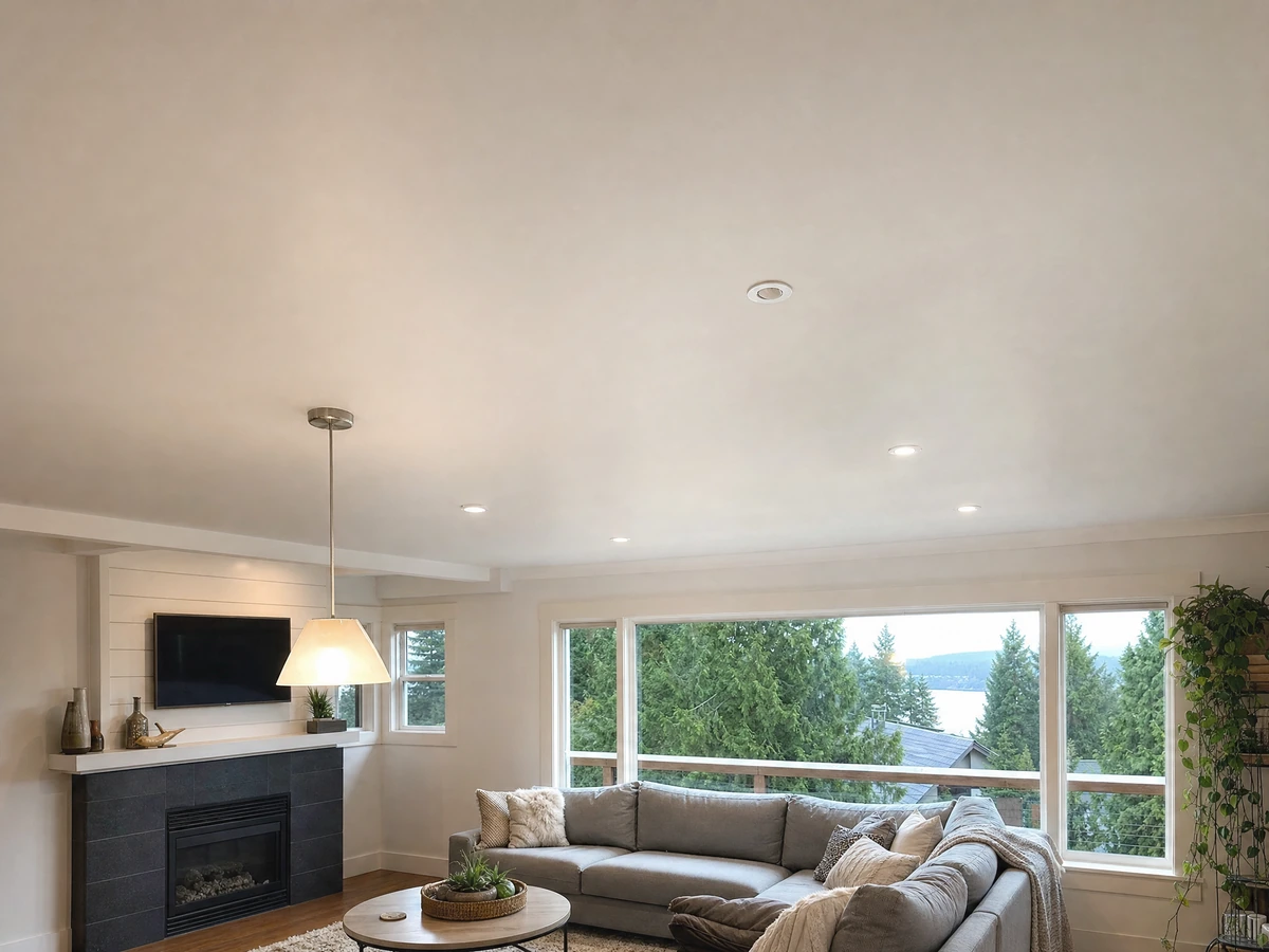 Popcorn Ceiling Removal finished result in North Vancouver