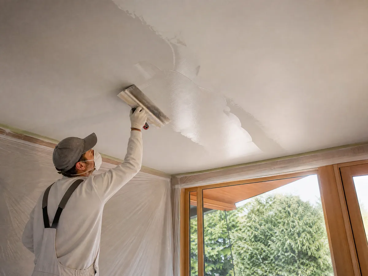 Popcorn Ceiling Removal & Repaint installation detail