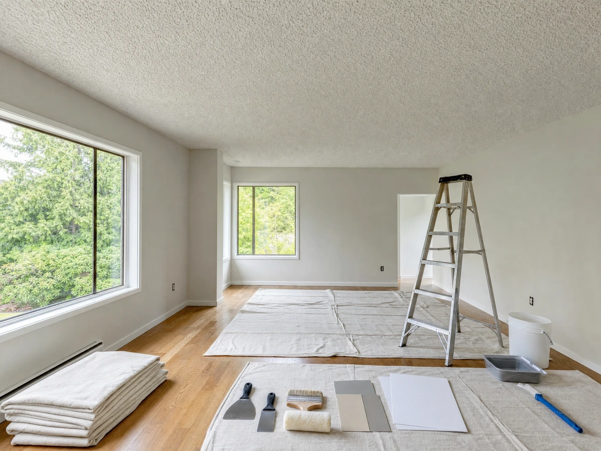 Popcorn Ceiling Removal scheduling and home preparation in North Vancouver