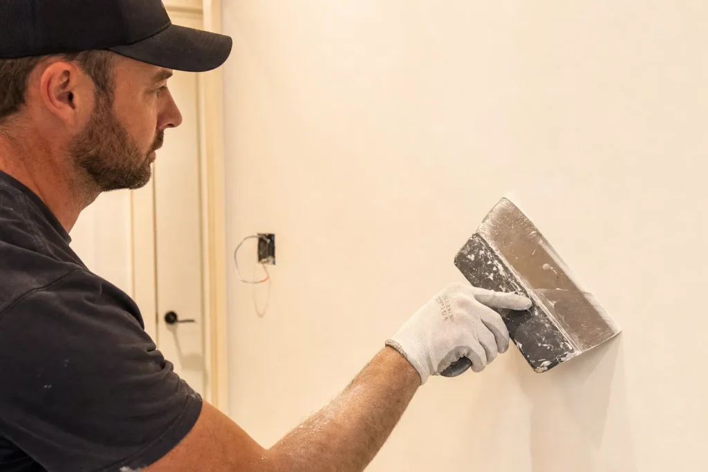 Professional drywall patching and repair in a North Vancouver home
