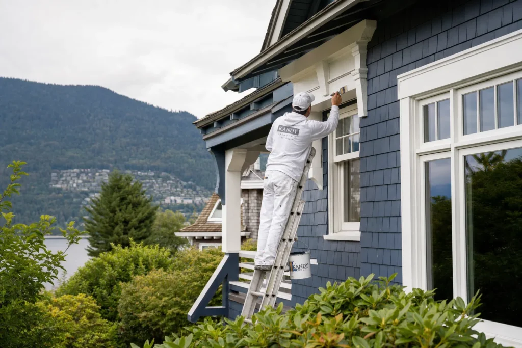 Exterior painting on a West Vancouver craftsman home